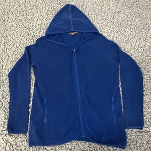 Tommy Bahama Women’s Blue Full Zip Knit Hoodie Sweater Size L